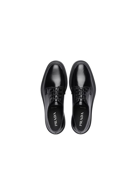 prada women's derby shoes|Prada brushed leather derby shoes.